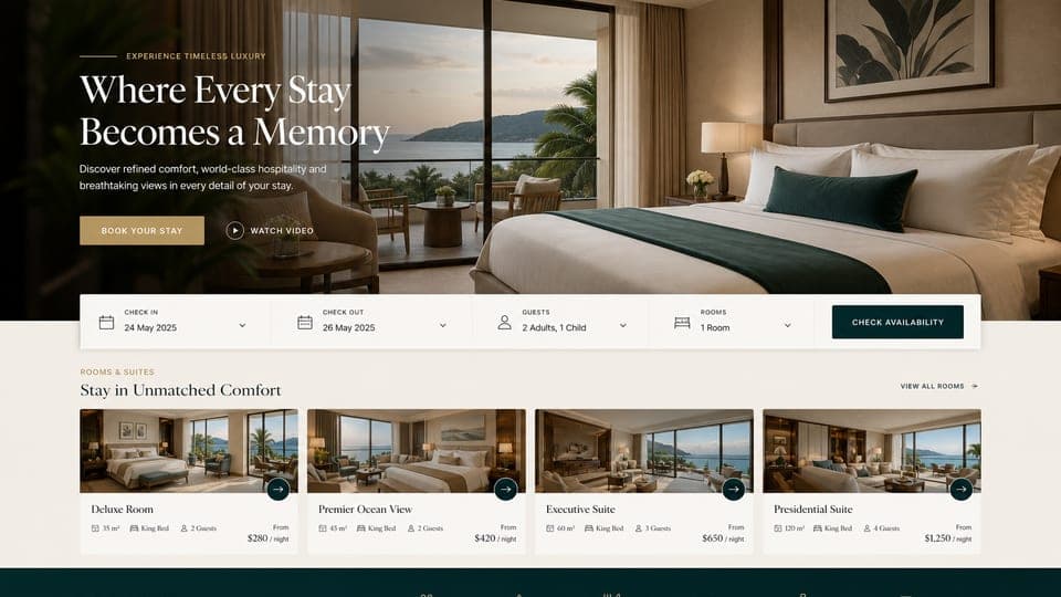 Hotel Website website mockup