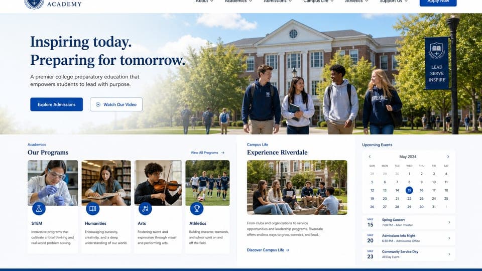 School Website website mockup