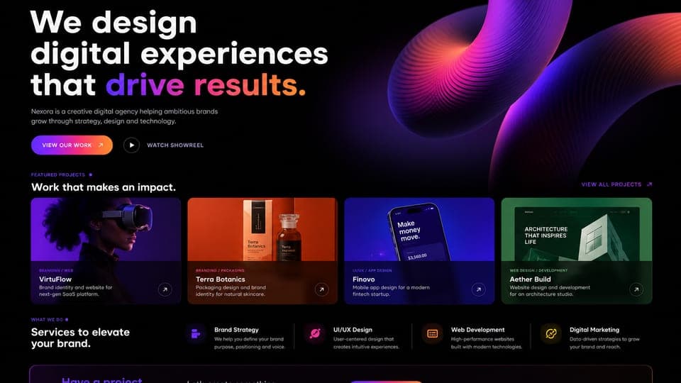 Agency Website website mockup